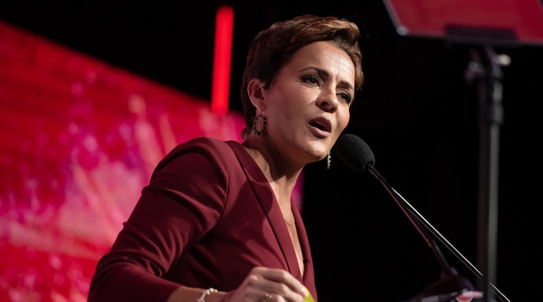 Kari Lake, the keynote speaker for a Friday gala at the Georgia Republican Assembly, contested her November defeat in Arizona’s race for governor as recently as last week, even after courts rejected her claims of fraud. (Rebecca Noble/The New York Times)