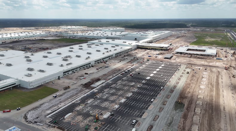Production is underway at the Hyundai Motor Group electric vehicle assembly plant, seen here on June 18, 2024. The 16 million-square-foot facility, along with an EV battery plant currently under construction, will use up to 4 million gallons of freshwater daily in their operations. (Photo courtesy of HMGNA)