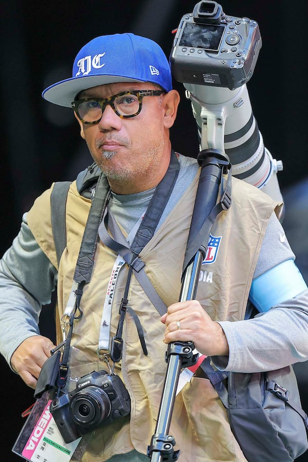 Miguel Martinez, before the Sunday afternoon NFL game between the Atlanta Falcons and the Seattle Seahawks on October 20, 2024 at the Mercedes-Benz Stadium in Atlanta, Georgia.  (David J. Griffin/Icon Sportswire)