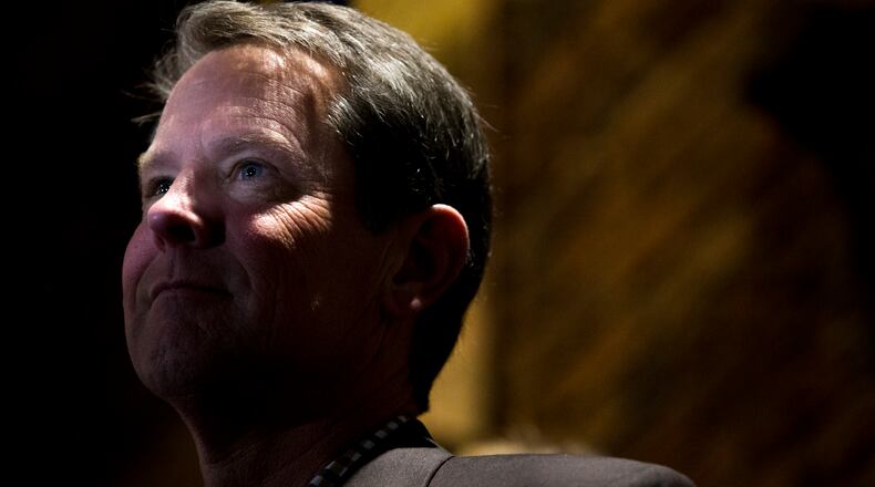 Gov.-elect Brian Kemp at Sunday’s Wild Hog Supper, the kickoff dinner for the 2019 Georgia legislative session. Casey Sykes for The Atlanta Journal-Constitution