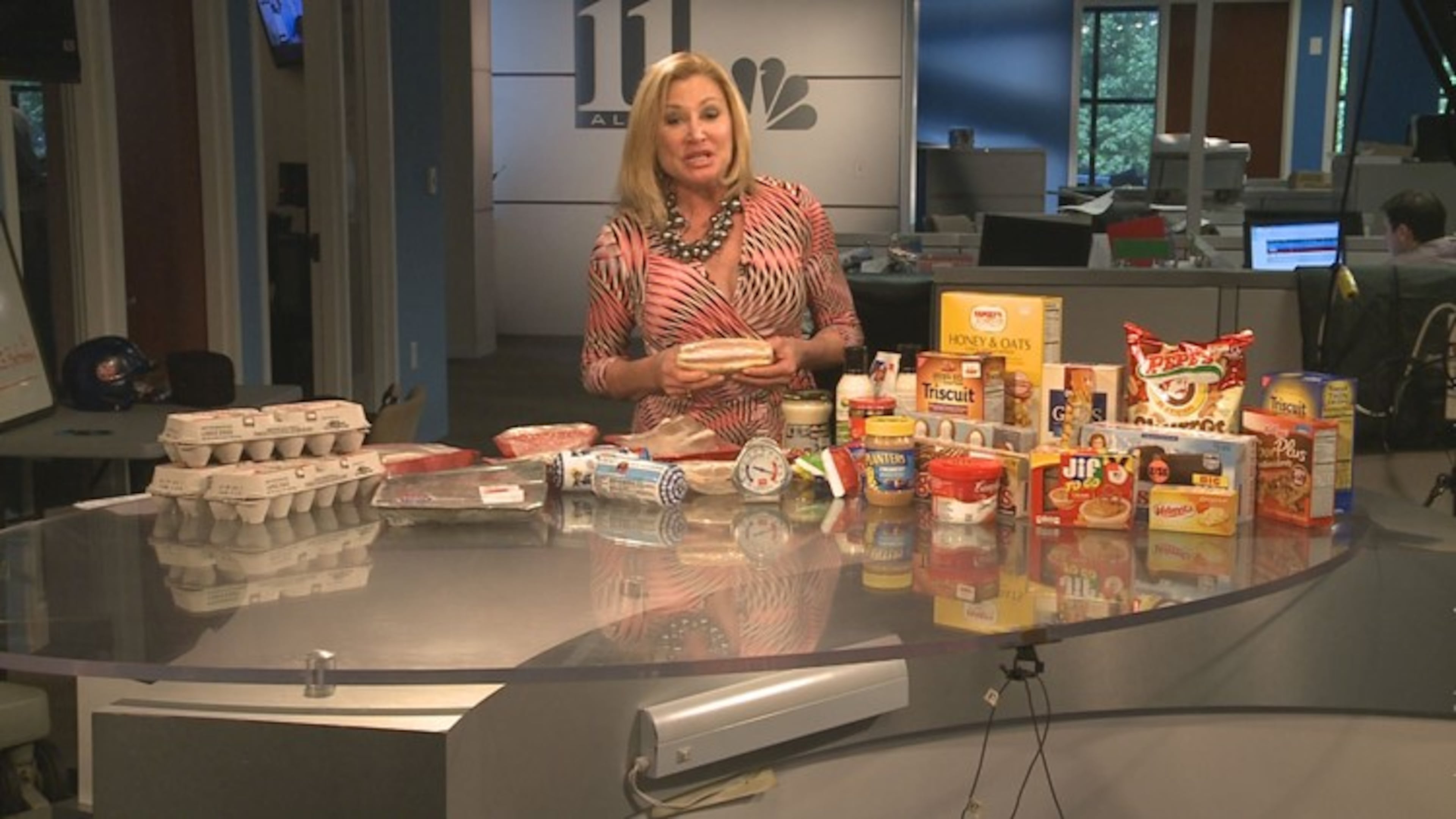 Valerie Hoff discussing expired food during a 2015 11Alive segment. (Courtesy of 11Alive)