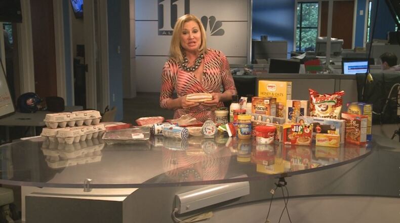 Valerie Hoff discussing expired food during a 2015 11Alive segment. (Courtesy of 11Alive)