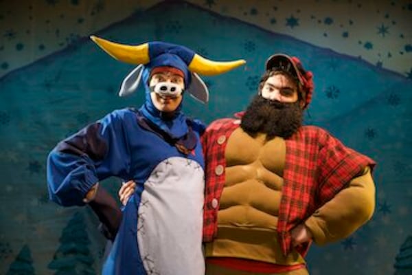 Meet Babe the Blue Ox and Paul Bunyan among the Tall Tales crew at the Center for Puppetry Arts. (Courtesy of Center for Puppetry Arts/Photo by Clay Walker)