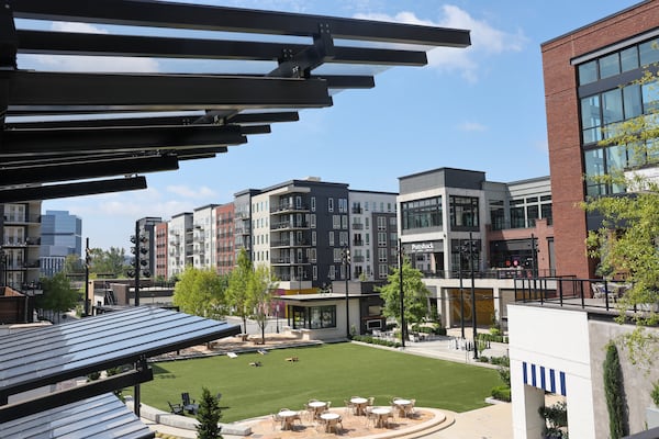 A view of the mixed-use High Street development in Dunwoody on Aug. 18, 2026. (Arvin Temkar/AJC)