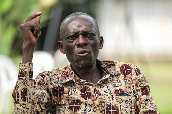Ugandan politician Wilson Watira speaks during an interview with The Associated Press in Kampala, Uganda, on Monday, June 23, 2025. (AP Photo/Hajarah Nalwadda)