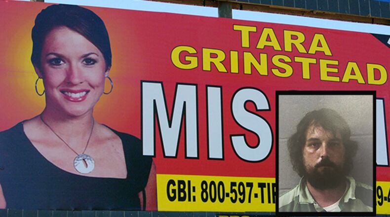 FILE-The Wednesday, Oct. 4, 2006, file photo of missing teacher Tara Grinstead is prominently displayed on a billboard in Ocilla, Ga. Grinstead's disappearance on Oct. 22, 2005, was marked by a ceremony in Ocilla. Authorities in rural south Georgia say they plan to update the public, Thursday, Feb. 23, 2017, on their 11-year search for a missing teacher. A former beauty queen who taught at Irwin County High School, Grinstead was 30 years old when she vanished in October 2005 from her home. (AP Photo/Elliott Minor, File) Suspect Ryan Alexander Duke (GBI)