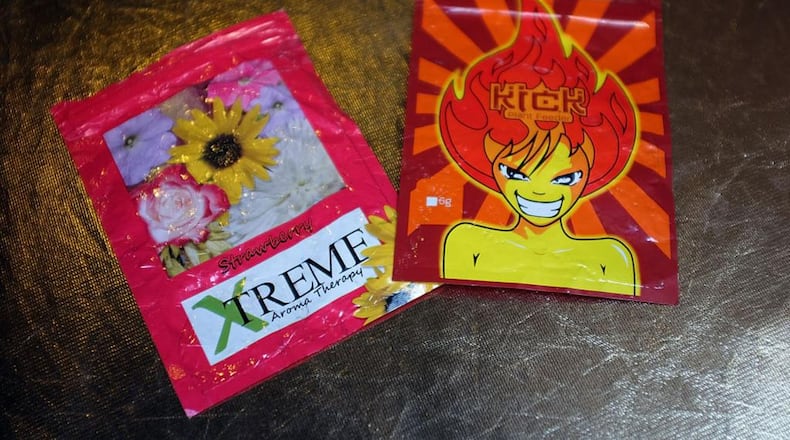 Packets of K2 or "spice", a synthetic marijuana drug, are seen in East Harlem on August 5, 2015 in New York City. New York, along with other cities, is experiencing a deadly epidemic of synthetic marijuana usage including varieties known as K2 or "Spice" which can cause extreme reactions in some users.