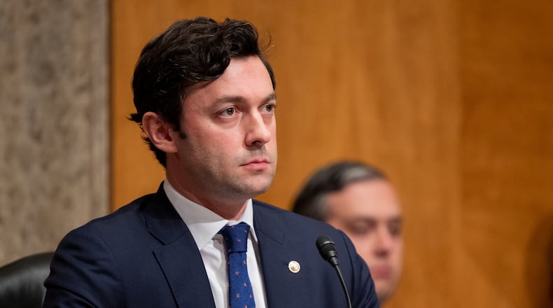 Senator Jon Ossoff (D-GA) chairs a hearing of the Permanent Subcommittee on Investigations focused on Medical Mistreatment of Women in ICE Detention on November 15th, 2022 in Washington, DC. (Nathan Posner for the Atlanta Journal Constitution)