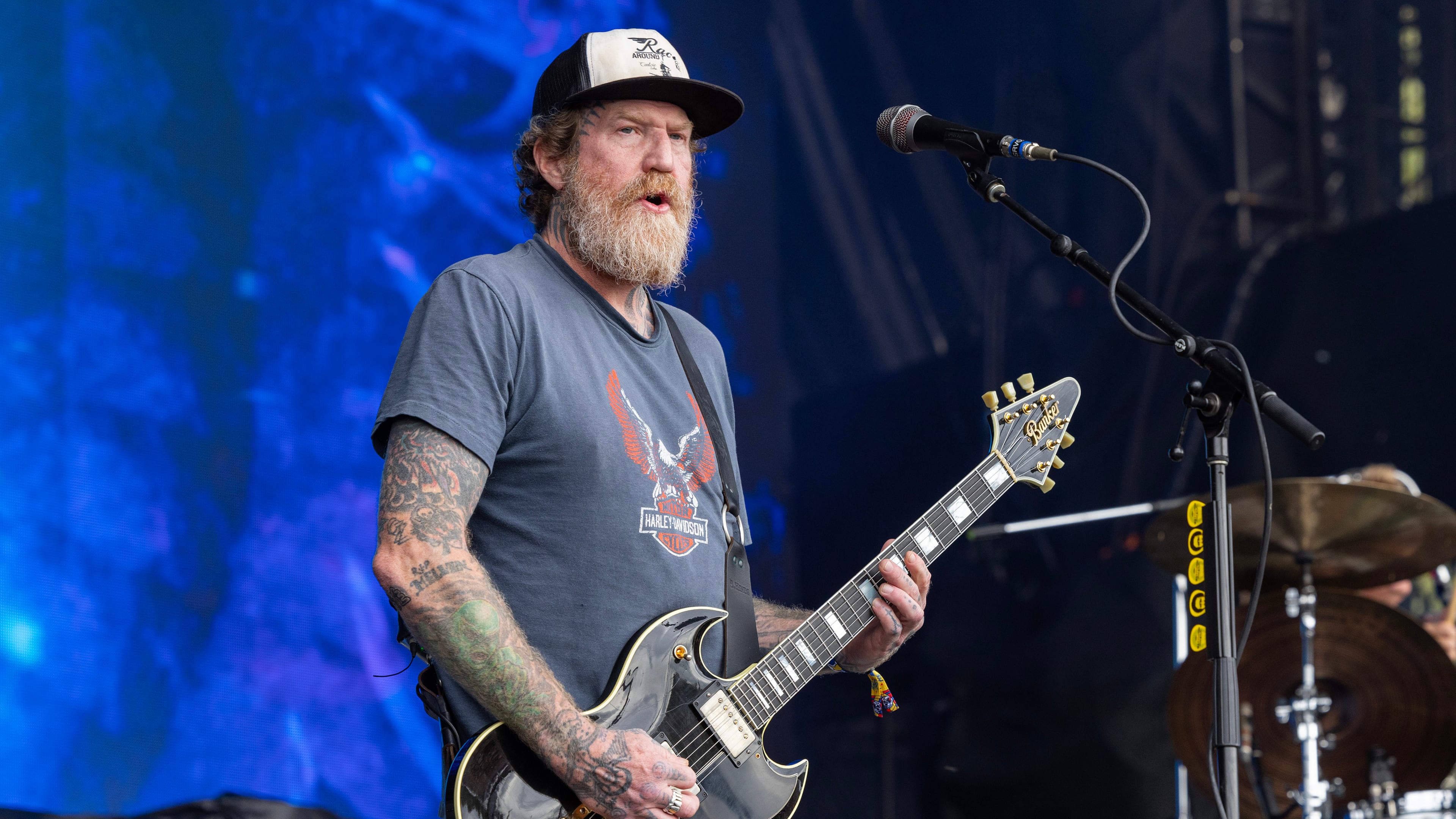 Brent Hinds performs at Riot Fest 2024 in Chicago.