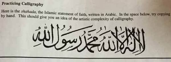 The offending lesson was taken from a standard geography workbook, officials say.