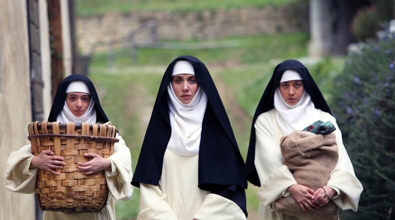 Alison Brie, Kate Micucci and Aubrey Plaza appear in “The Little Hours.” Contributed by Sundance Institute