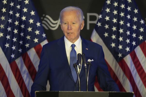 Former U.S. President Joe Biden speaks at the Advocates, Councelors, and Representatives for the Disabled conference in Chicago, Tuesday, April 15, 2025. (AP Photo/Nam Y. Huh)