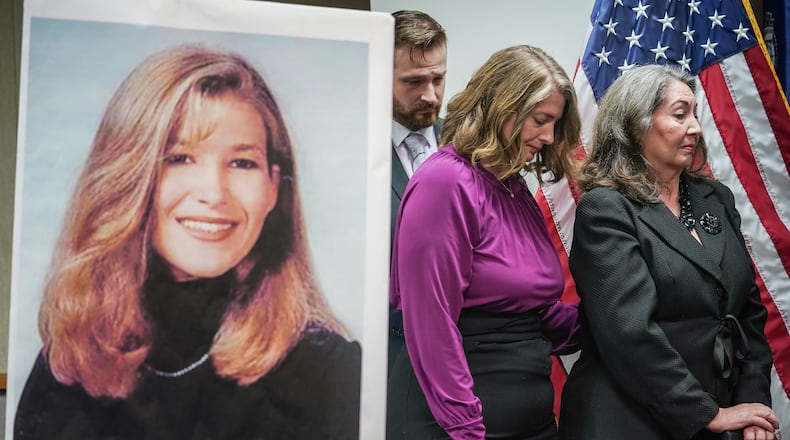 The mother, sister and brother of Tara Louise Baker attended a news conference Monday announcing an arrest in the 23-year-old cold case.