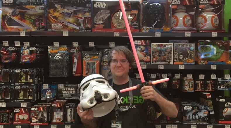 Cobb County is getting a ThinkGeek store of its own. George Bowman of Buford, an employee at the Mall of Georgia location (the state’s first), was excited for “Rogue One: A Star Wars Story.”