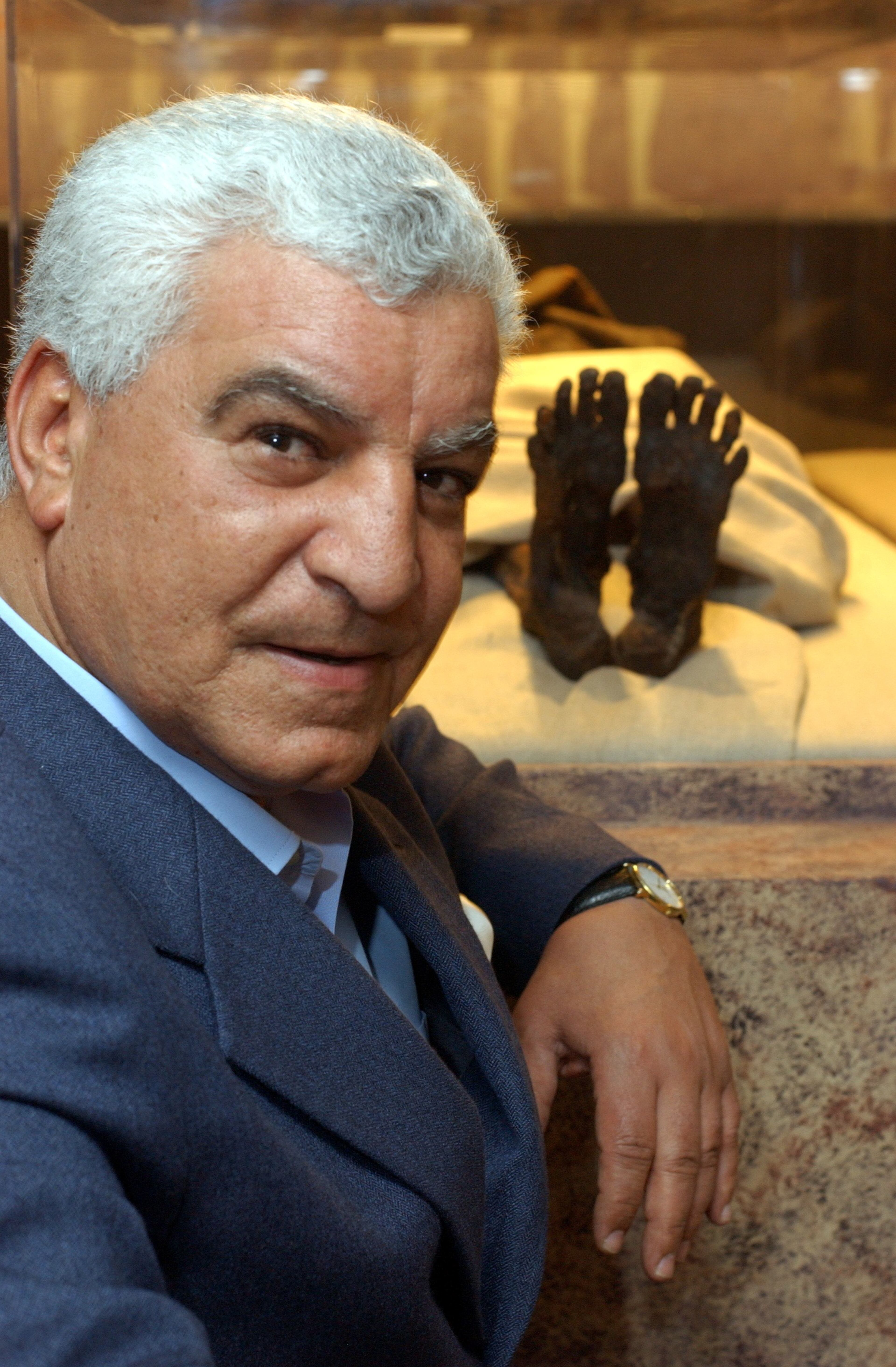 Leading Egyptologist Zahi Hawass (photographed here in 2003) will speak about the latest findings from the excavation of the Lost Pyramid at the Georgia World Congress Center June 14.  (AJC staff)