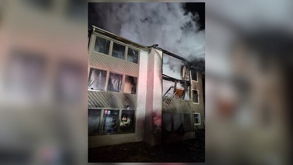 A massive fire at a Norcross-area apartment complex left 40 people displaced, according to Gwinnett County fire officials. (Courtesy of Gwinnett County Fire and Emergency Services)