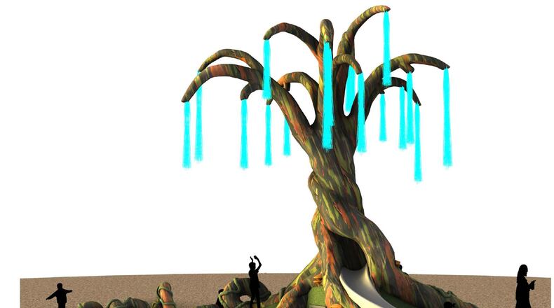 This conceptual design shows the playable art 'Willow Tree' planned for Duluth's Taylor Park. (Courtesy City of Duluth)