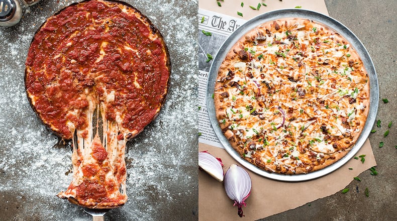 Two Cities Pizza Co. offers both New York-style and Chicago deep-dish pizzas.
