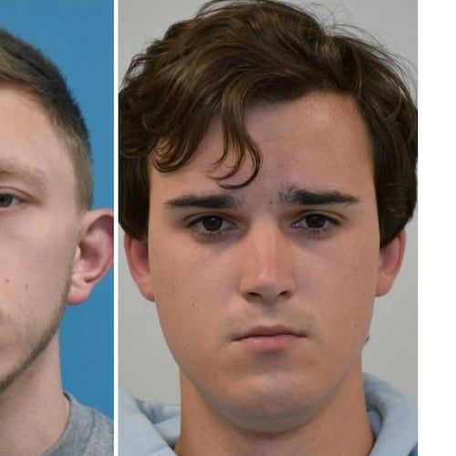 This photo combination of undated photos originally issued on April 29, 2025 by the Metropolitan Police shows Roman Lavrynovych, left, and Stanislav Carpiuc. (Metropolitan Police /PA via AP)