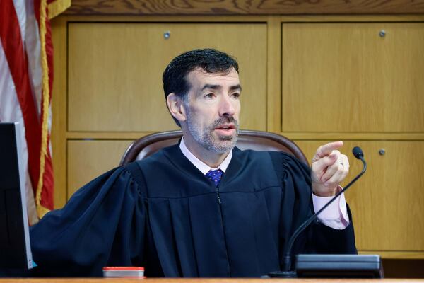 Fulton County Superior Court Judge Robert McBurney presides over a case on Tuesday, October 15, 2024. McBurney cochairs a board that seeks alternatives to incarceration in metro Atlanta. (Miguel Martinez / AJC)