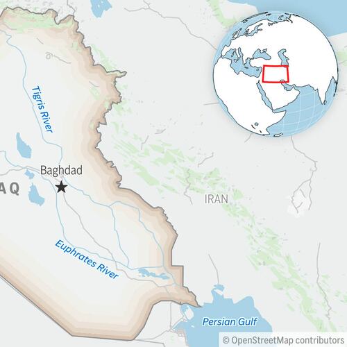 This is a locator map for Iraq with its capital, Baghdad. (AP Photo)