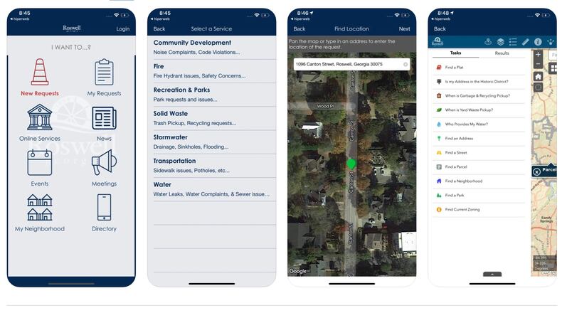 The Roswell App allows residents to report issues, check meetings and events, schedule meetings with staff, get the latest Roswell news, notifications, and learn about recent traffic issues. (Courtesy City of Roswell)