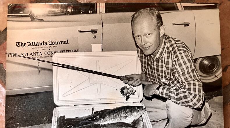 Charles Salter always found time to pursue his passion, fishing, while working for the newspapers that merged to become The Atlanta Journal-Constitution. His column “The Georgia Rambler” chronicled Georgia life from Alapaha to Zebulon.Courtesy of the family