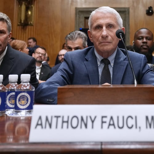 Dr. Anthony Fauci appears before the Senate Homeland Security and Governmental Affairs Committee at the Capitol, Wednesday, July 29, 2026, in Washington. (AP Photo/Allison Robbert)