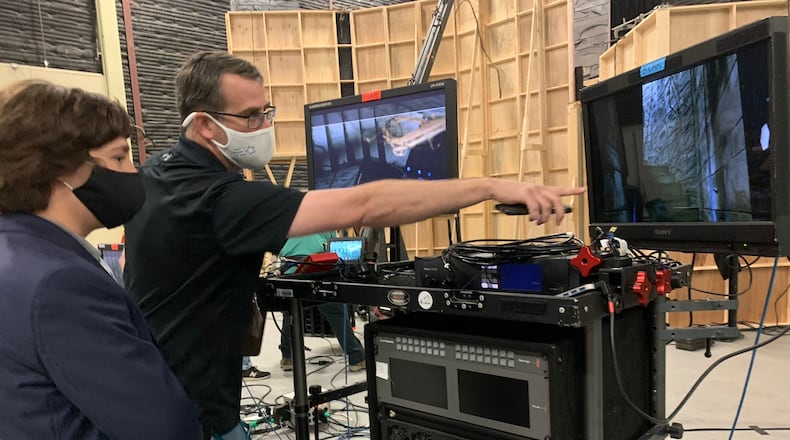 Dan Kelly, an instructor at the Atlanta Film Academy, co-directs Zach Breder's movie, coordinated by Trilith Studios, the film academy and Make a Wish. This was shot on Friday, June 18, 2021. RODNEY HO/rho@ajc.com