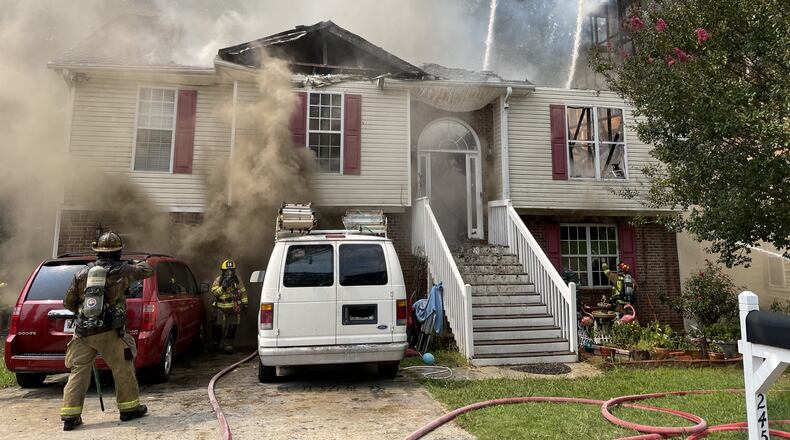 Seven people were displaced from a Lawrenceville home after a fire broke out Sunday afternoon.
