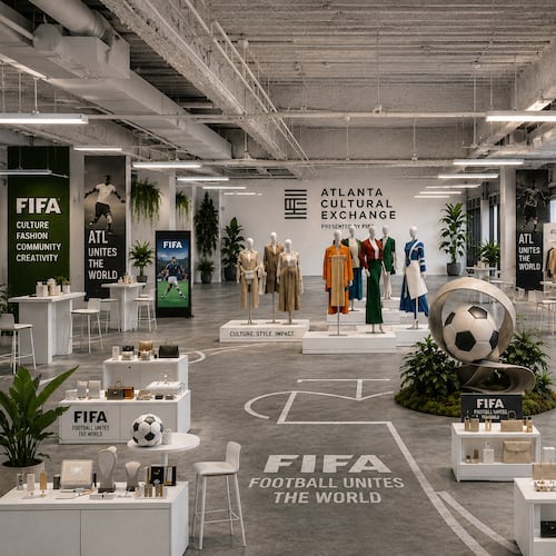 A rendering of the Atlanta Cultural Exchange, which will feature eight days of panel discussions, films and musical performances during the World Cup. (Courtesy of the Atlanta Cultural Exchange)
