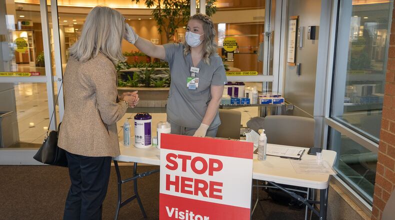 Floyd Medical Center in Rome screens patients as they arrive at the hospital, one measure to help protect both other patients and health care workers. (PHOTO Ryan Smith/Special)