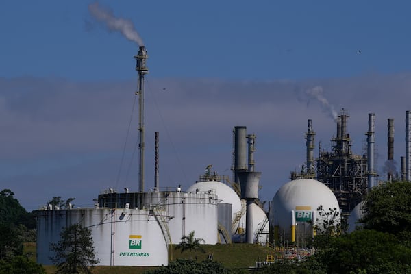 FILE - Capuava oil refinery owned by Petrobras sits in Maui, on the outskirts of Sao Paulo, Brazil, Nov. 6, 2023. (AP Photo/Andre Penner, File)