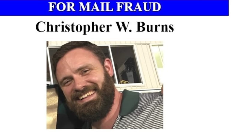 A month after he dropped out of sight, financial adviser Christopher Burns has been charged with mail fraud by federal authorities.