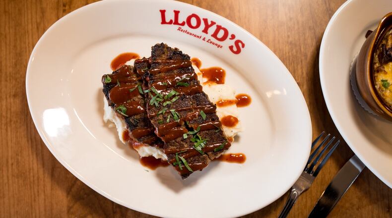 LLoyd's meatloaf with ketchup glaze and all-you-can-eat mashed potatoes. Photo credit- Mia Yakel.