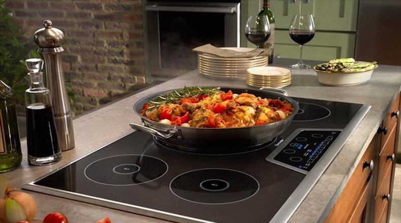 An induction cooktop from Thermador, with a child safety lock and the ability to sense when small objects are on the burner, allows you to use the whole surface of the island when the cooktop isn�t in use. CONTRIBUTED BY: Thermador