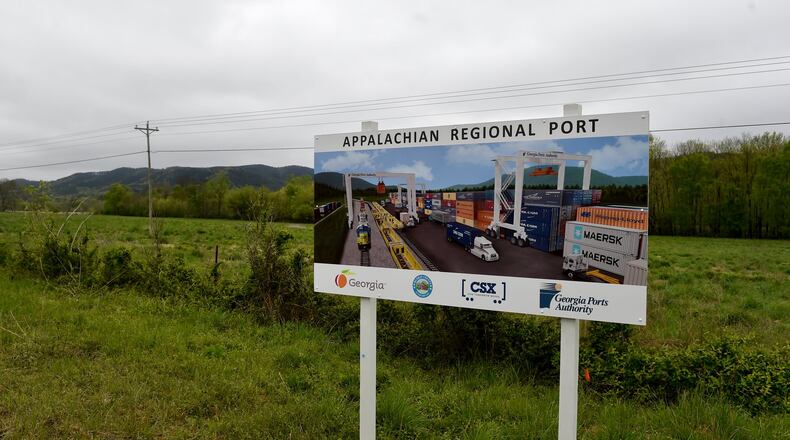 Site of a proposed inland port near Crandall, Ga. The proposed port has some worried about the increased traffic, noise and loss of scenic views. The port would handle an estimated 50,00 containers per year. BRANT SANDERLIN/BSANDERLIN@AJC.COM