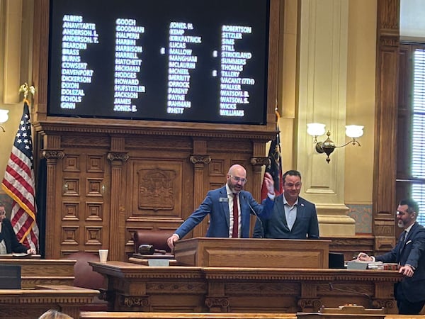 State Sen. Josh McLaurin, the Democratic nominee for lieutenant governor, presides over the state Senate during a special legislative session at the Capitol in Atlanta on Tuesday, June 23, 2026. (David Wickert/AJC)