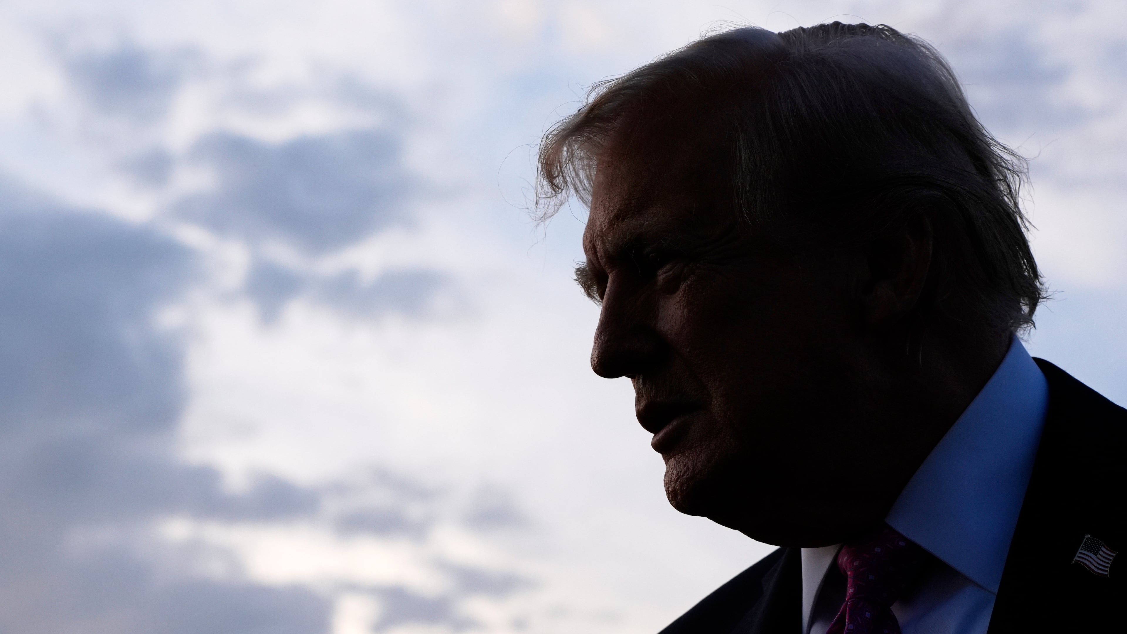 FILE - President Donald Trump speaks with reporters before boarding Air Force One at Morristown Airport, Sept. 14, 2025, in Morristown, N.J. (AP Photo/Alex Brandon, File)