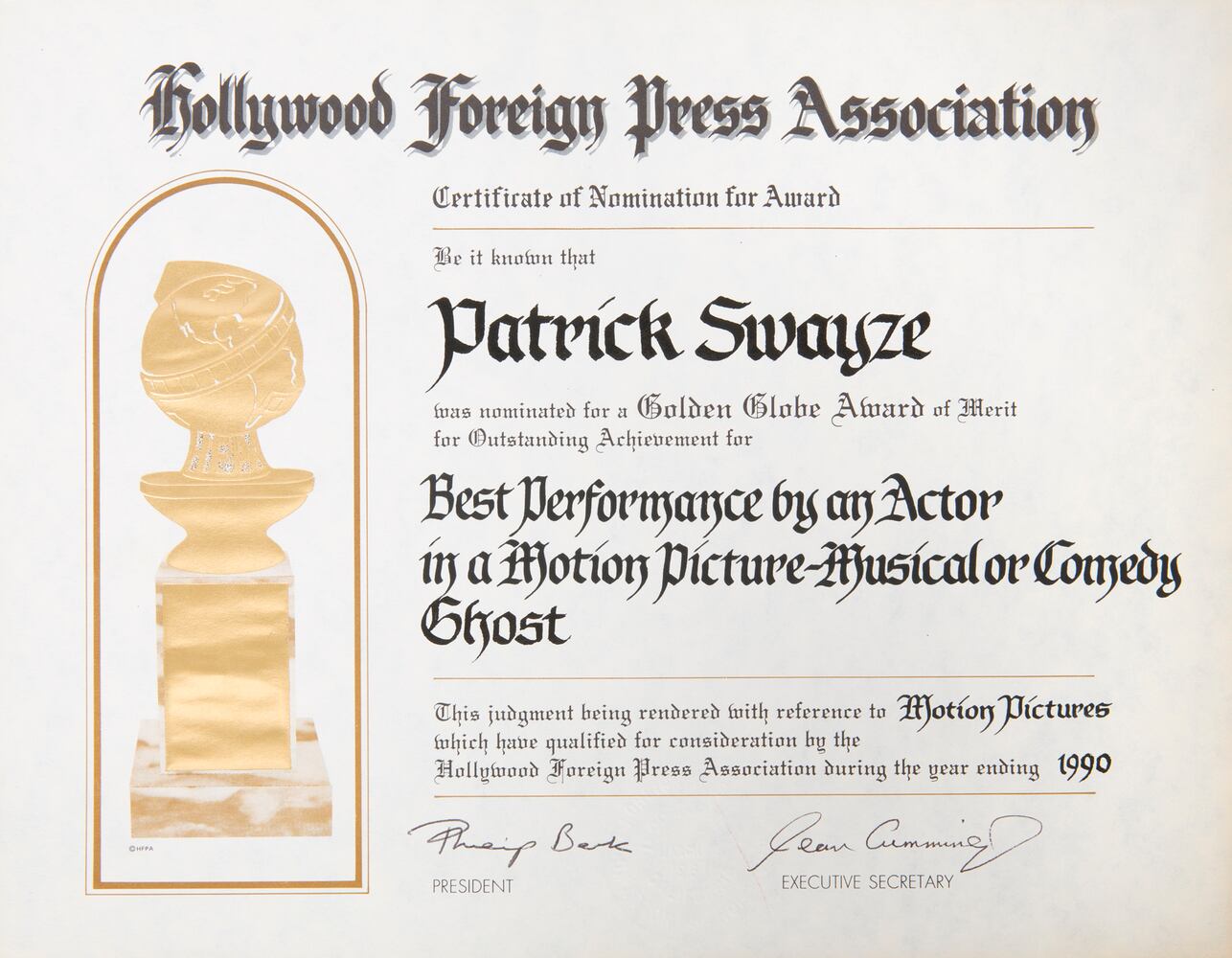 Patrick Swayze auction