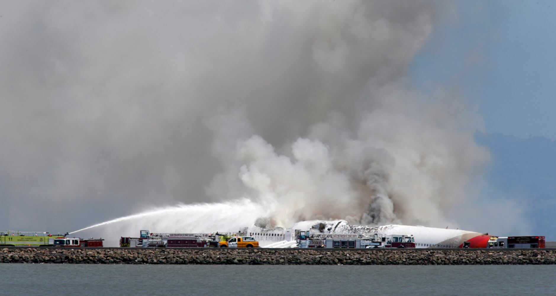 Aftermath of fiery plane crash at SFO
