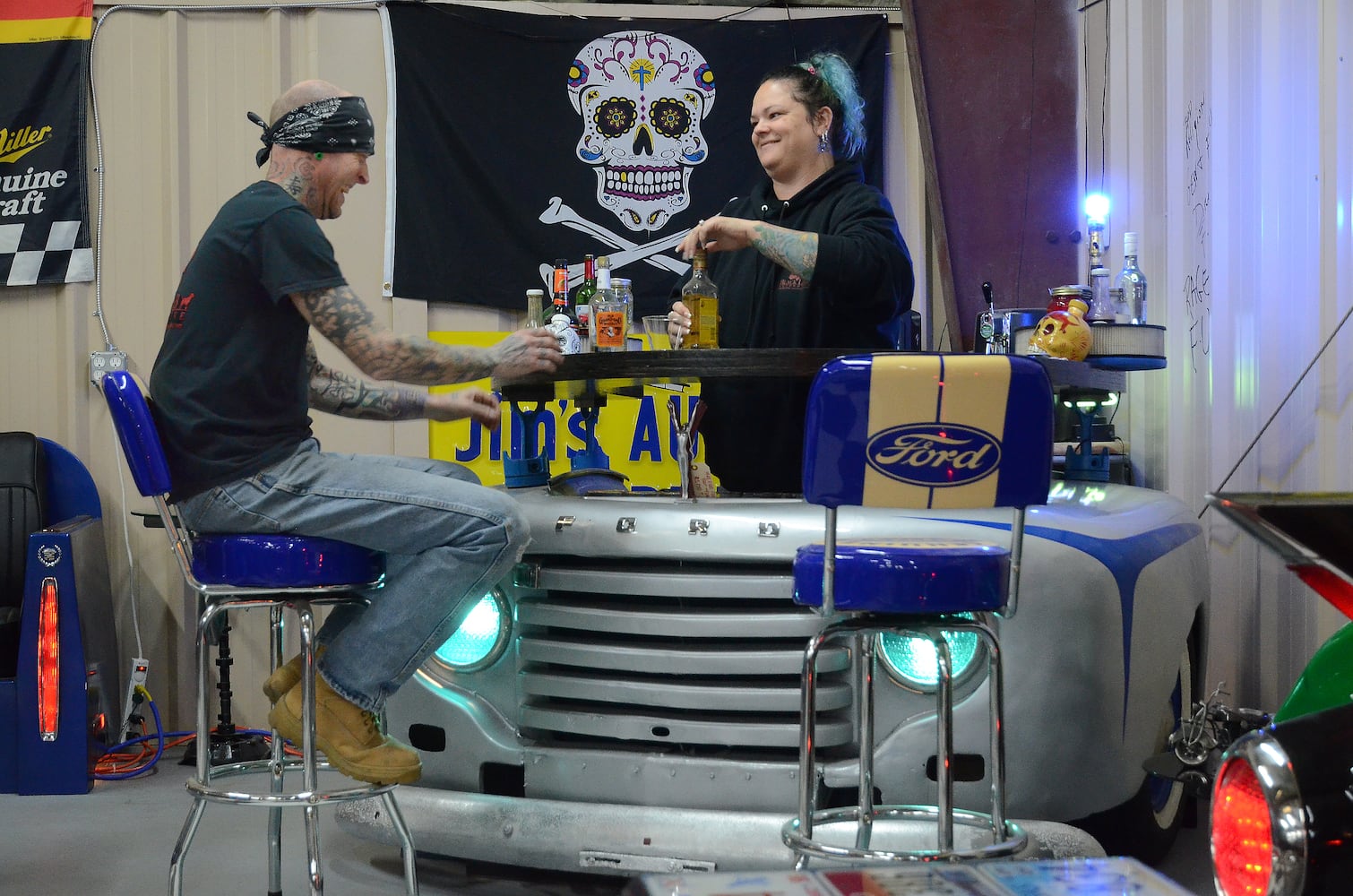 Black Lab Automotive's one-of-a-kind furniture made from classic car parts is likely to create buzz at this year's Atlanta International Auto Show.