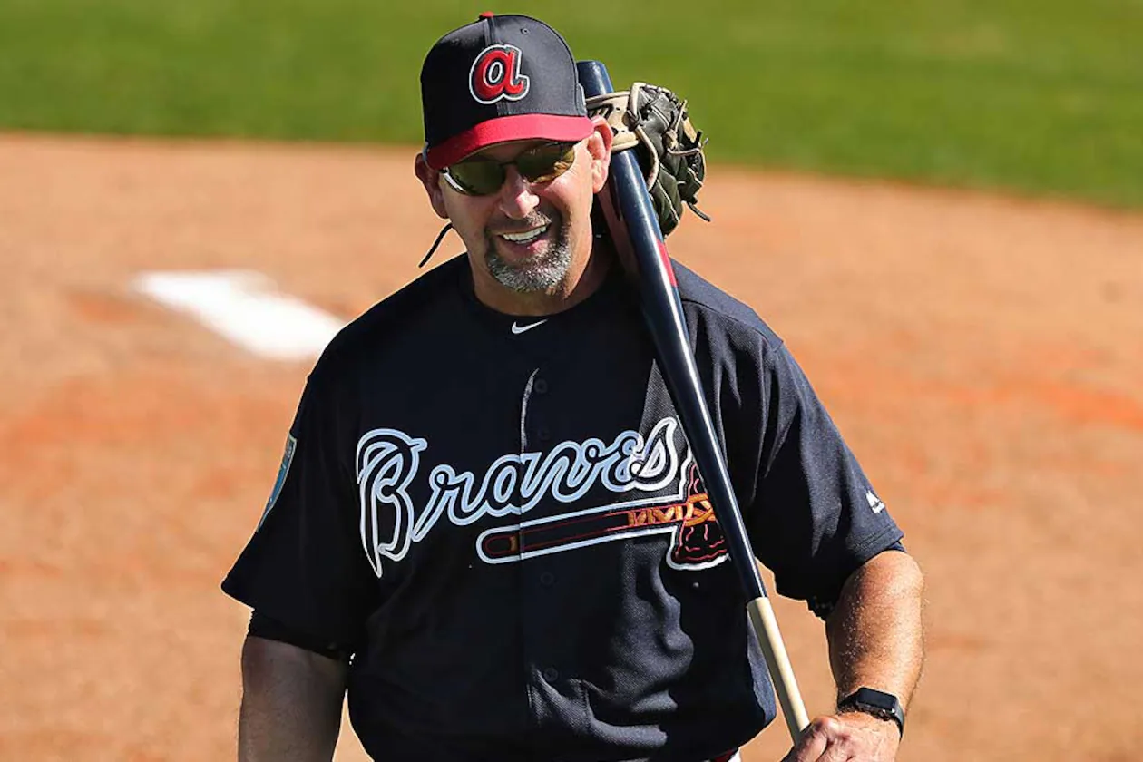 Hi-ho, hi-ho, it's off to work for Braves bench coach Walt Weiss, and a few tools of the trade. (Curtis Compton/ccompton@ajc.com)