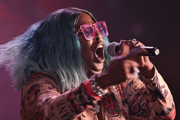 Independent rapper Gutta Queen performs for DJs at Stankonia Studios in Atlanta for a weekly event called New Music Mondays on June 2, 2025. (Natrice Miller/AJC)
