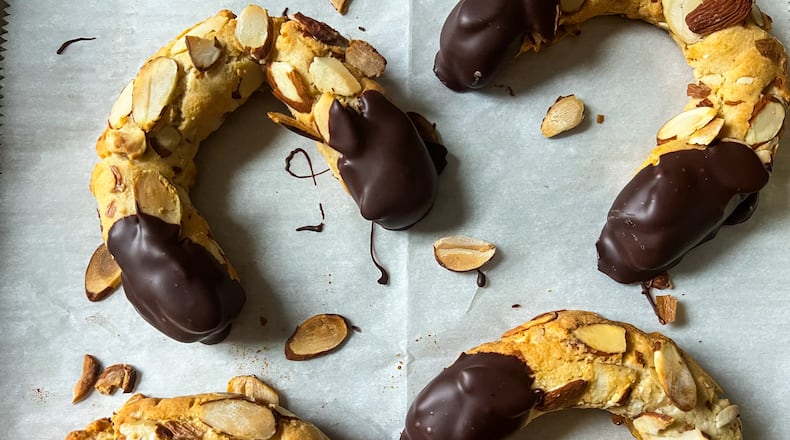 When shaped correctly, your almond cookie should resemble a horseshoe. (Courtesy of Nicole Lewis)
