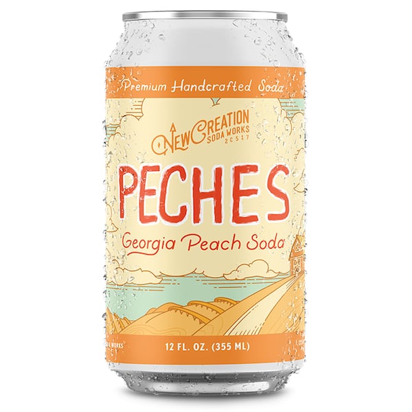 Peches, a peach-flavored soda pop, was the grand prize winner in the 2024 Flavor of Georgia contest.  (Courtesy of New Creation Soda Works)