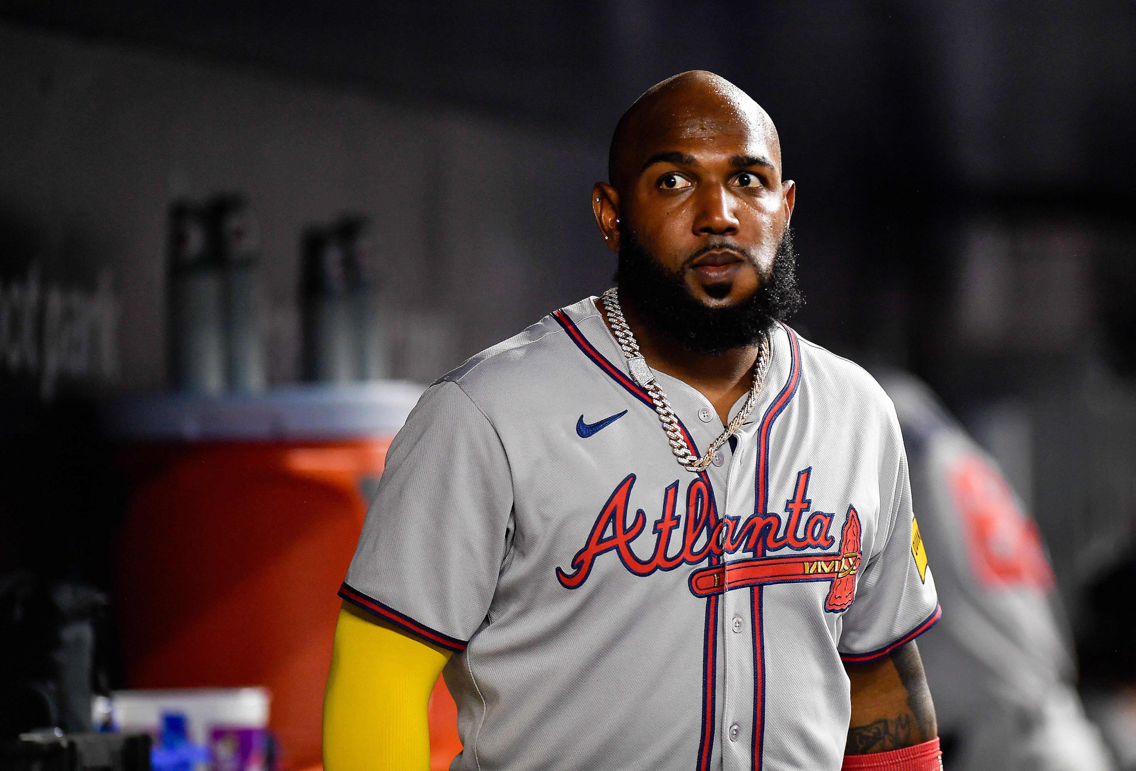 Braves designated hitter Marcell Ozuna during Friday's game in Miami.