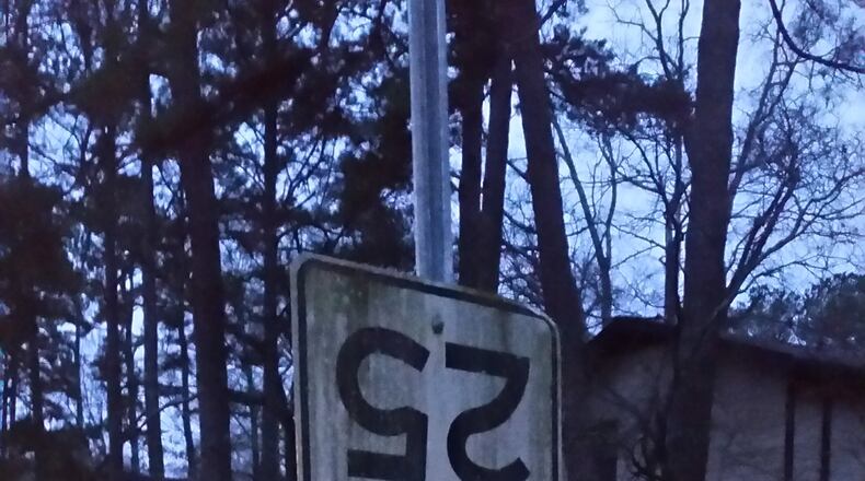 A reader hopes this sign will soon be fixed in DeKalb County. Photo/Submitted.