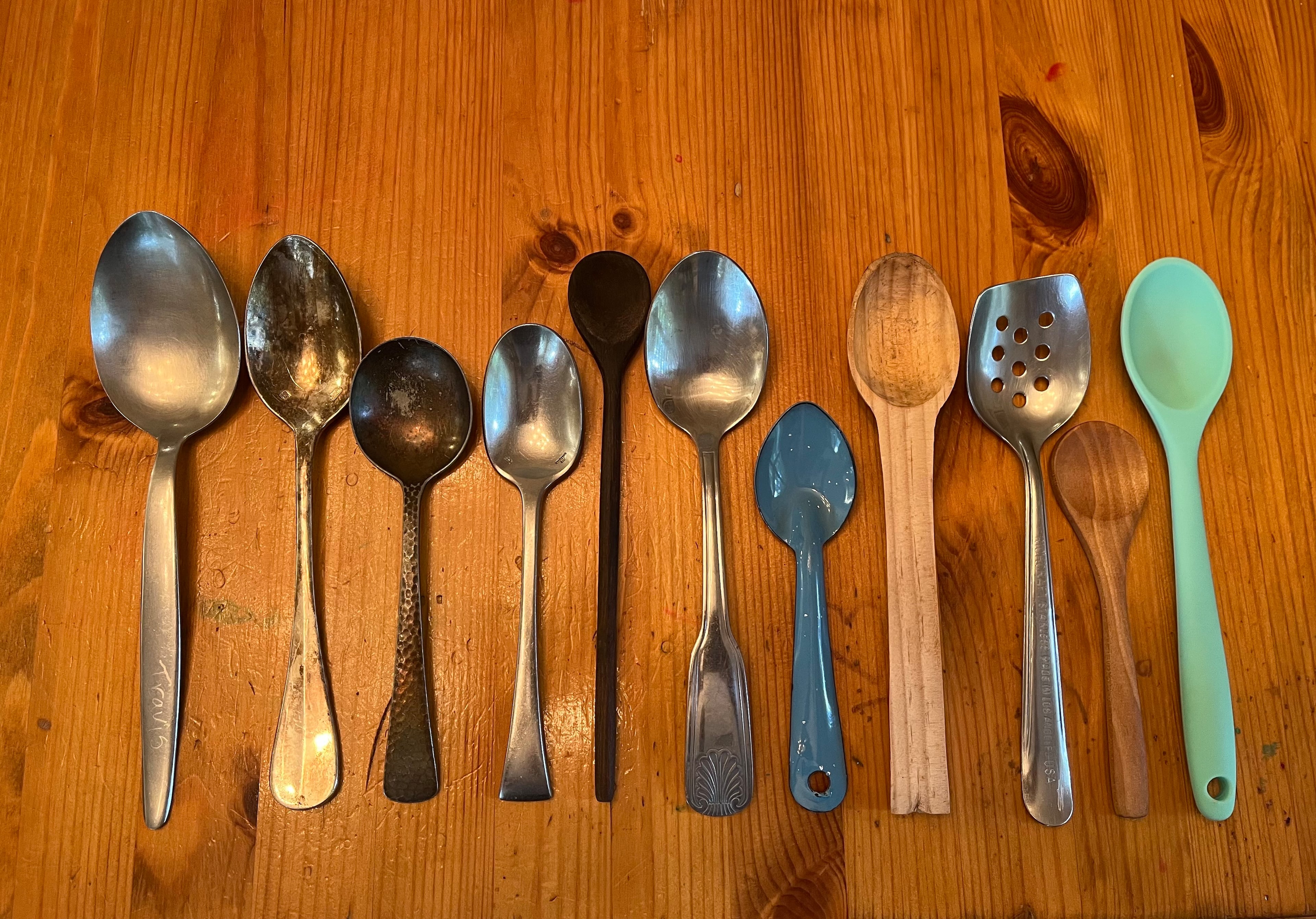 Chef Travis Cintron used to search for good spoons at thrift stores. If he found one that was a little beaten up, he took it home and gave it some love. (Courtesy of Travis Cintron)