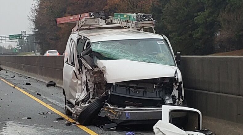 Vehicles were badly damaged in the DeKalb County crash.